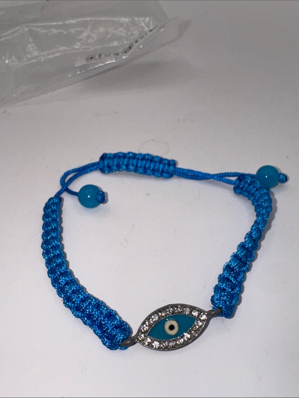 6/$25 - Blue Evil Eye Macramé Adjustable Bracelet (BR1111/3ov) - Picture 2 of 5